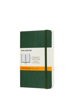 Moleskine Pocket Soft Cover Notebook, Green, Green