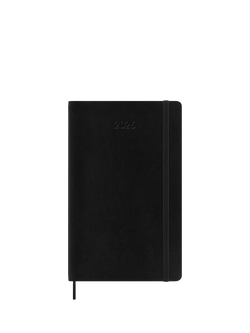 Moleskine A5 Soft Cover Week on One Page 2025 Diary, Black, Black