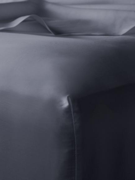 Bedfolk Luxe Cotton Deep Fitted Sheets, Ink