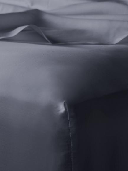 Bedfolk Luxe Cotton Flat Sheets, Ink