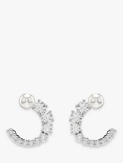 Swarovski Matrix Hoop Earrings, Silver, Silver