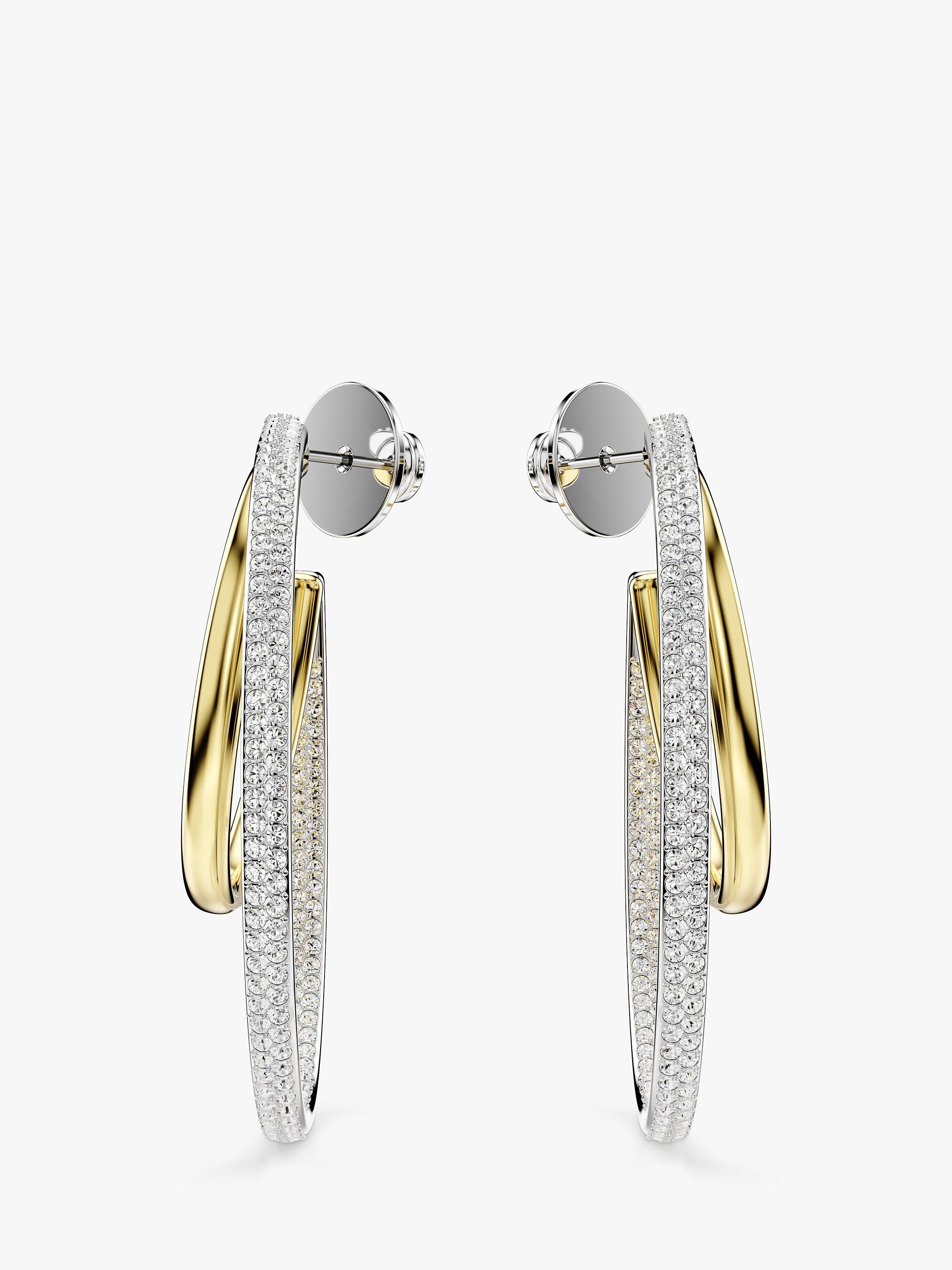 Product image 2 of 4, which shows Swarovski Hyperbola Multi Hoop Earrings, Multi