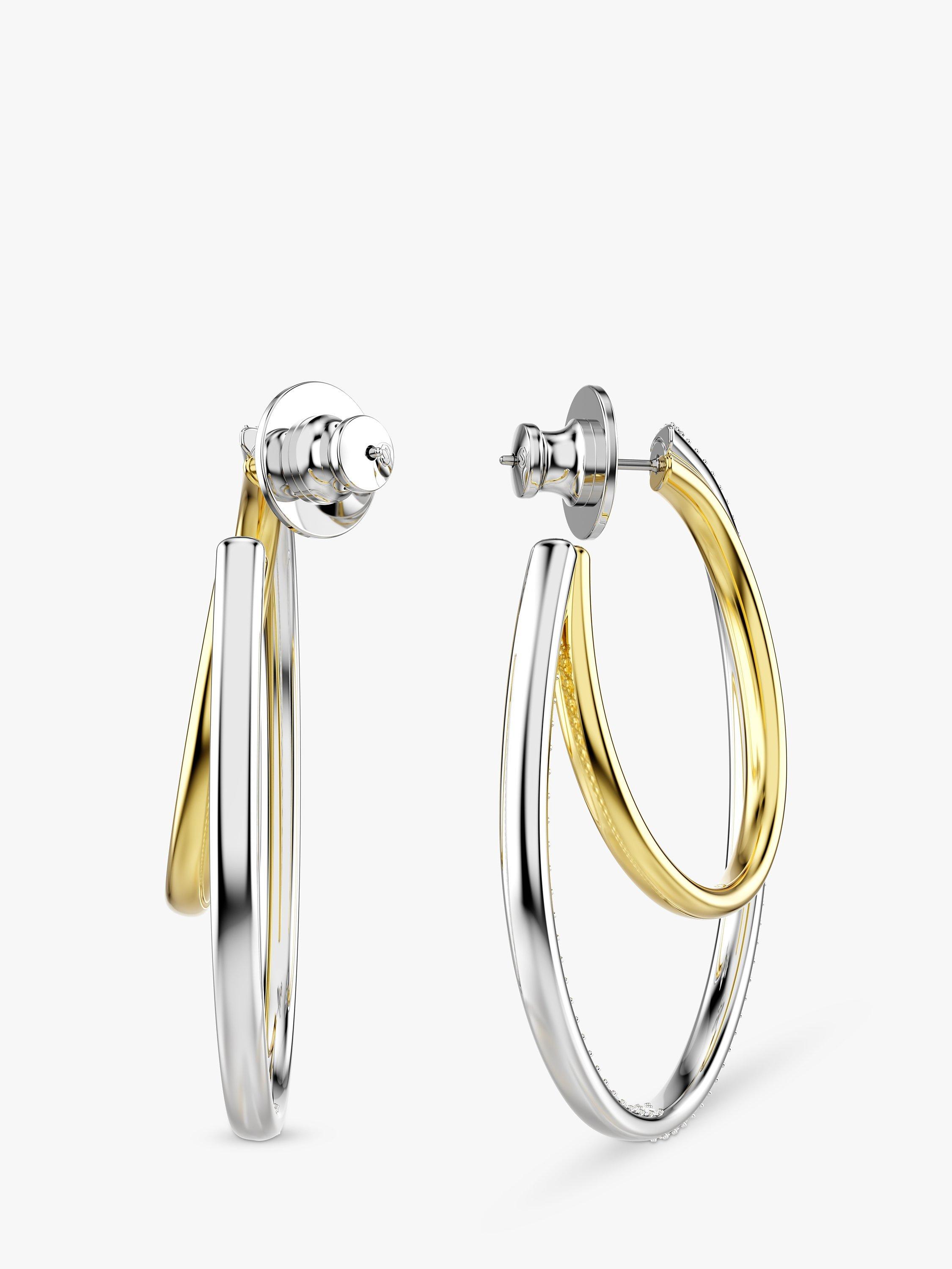 Product image 3 of 4, which shows Swarovski Hyperbola Multi Hoop Earrings, Multi