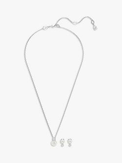 Swarovski Matrix Earrings & Pendant Necklace Set, White - view 2, White