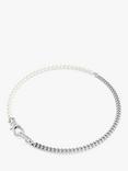 Swarovski Dextera Crystal Pearls Necklace, Silver