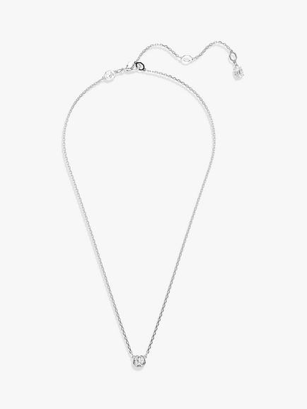 Swarovski Imber Round Cut Pendant Necklace, Shiny Rhodium - view 2, Shiny Rhodium