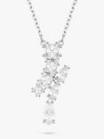 Swarovski Matrix Mixed Cut Cubic Zirconia Pendant Necklace, Silver