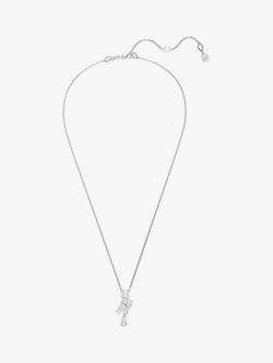 Swarovski Matrix Mixed Cut Cubic Zirconia Pendant Necklace, Silver - view 2, Silver