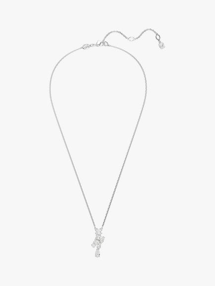 Swarovski Matrix Mixed Cut Cubic Zirconia Pendant Necklace, Silver - view 2, Silver