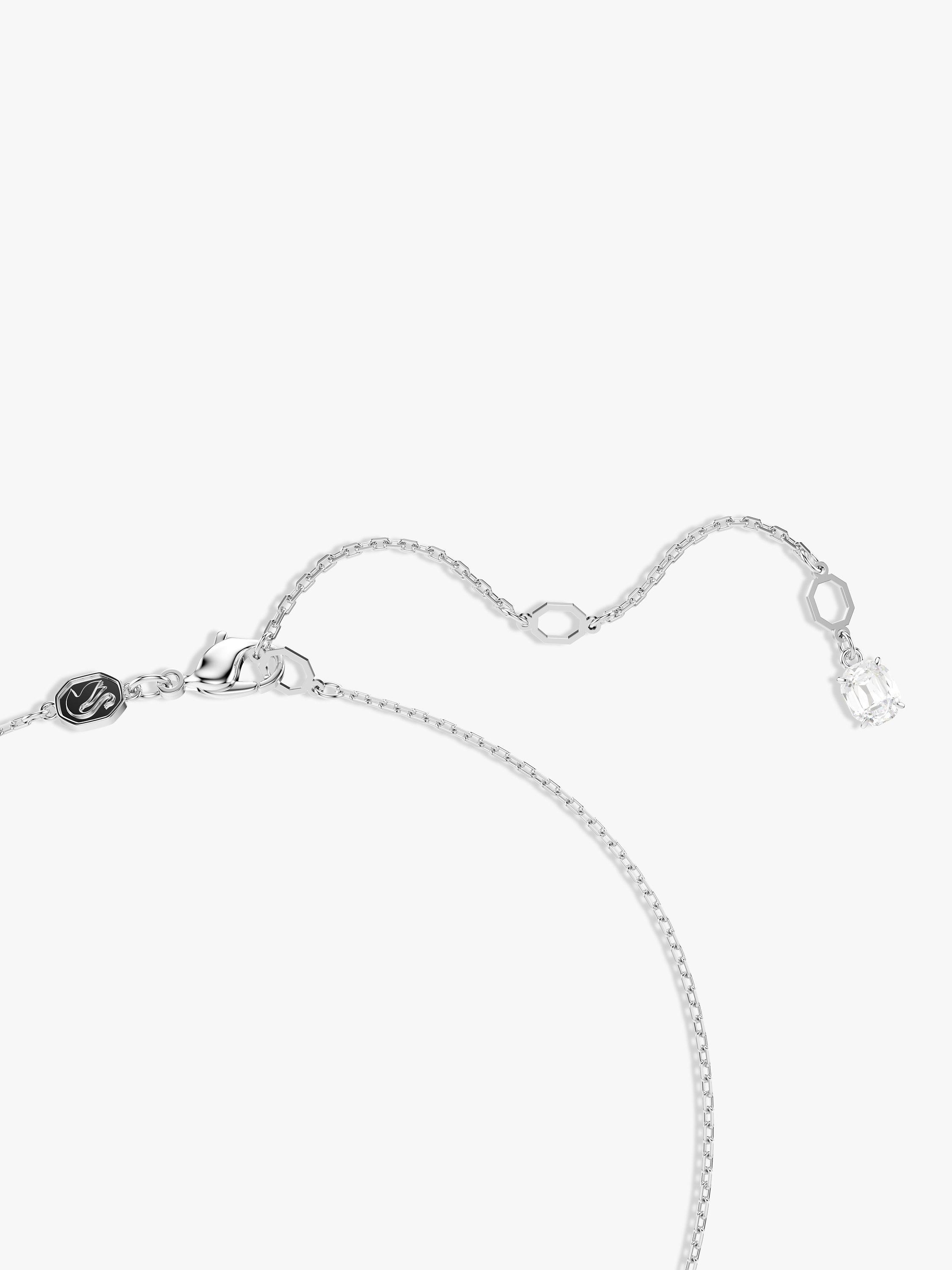 Product image 3 of 4, which shows Swarovski Matrix Mixed Cut Cubic Zirconia Pendant Necklace, Silver