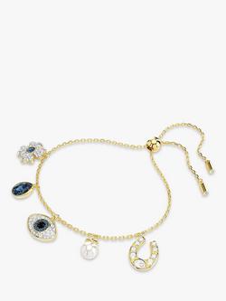 Swarovski Symbols Charm Bracelet, Gold/Multi - view 2, Gold/Multi