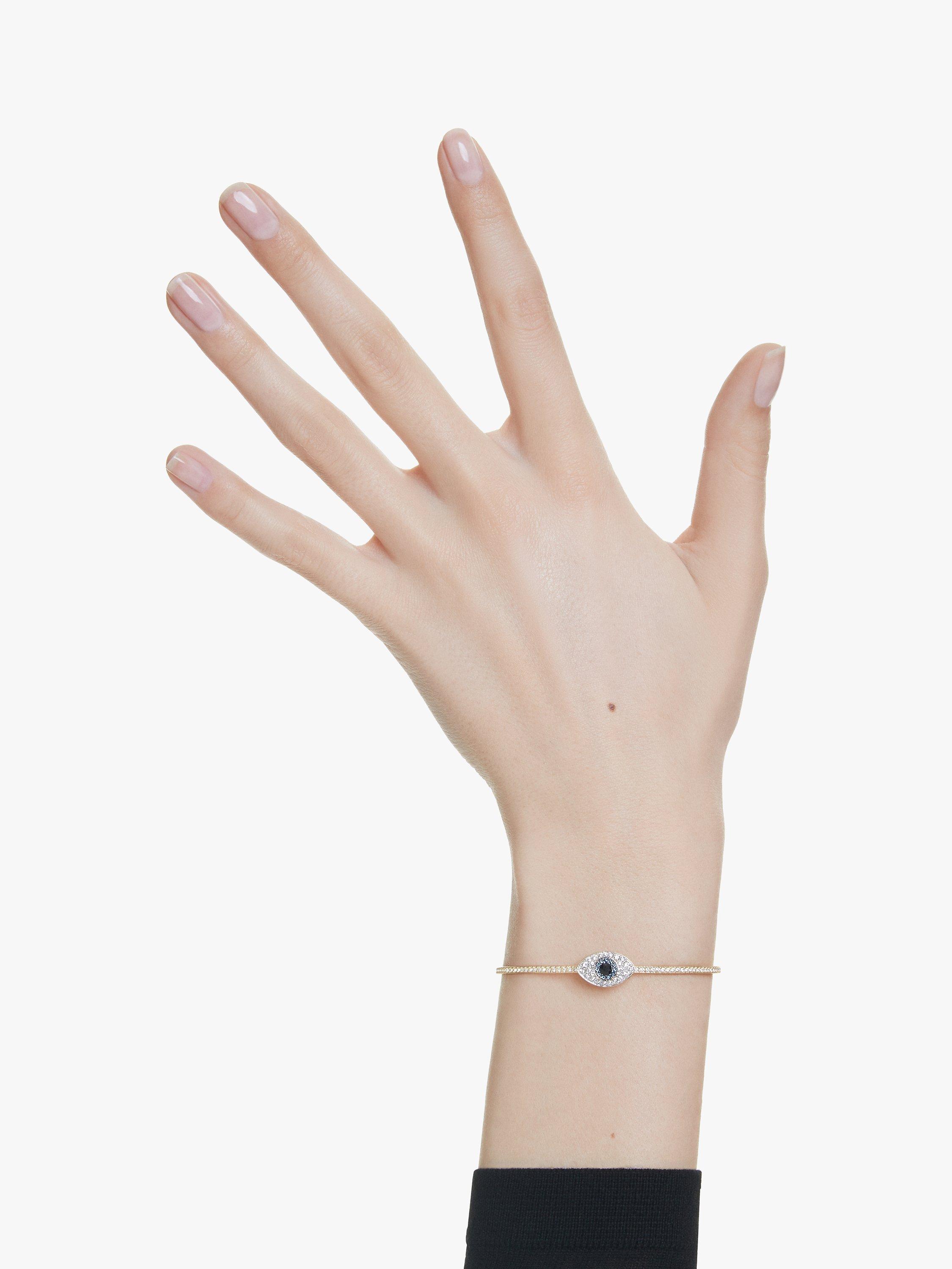 Product image 2 of 5, which shows Swarovski Symbolica Eye Bangle Bracelet, Gold/Multi