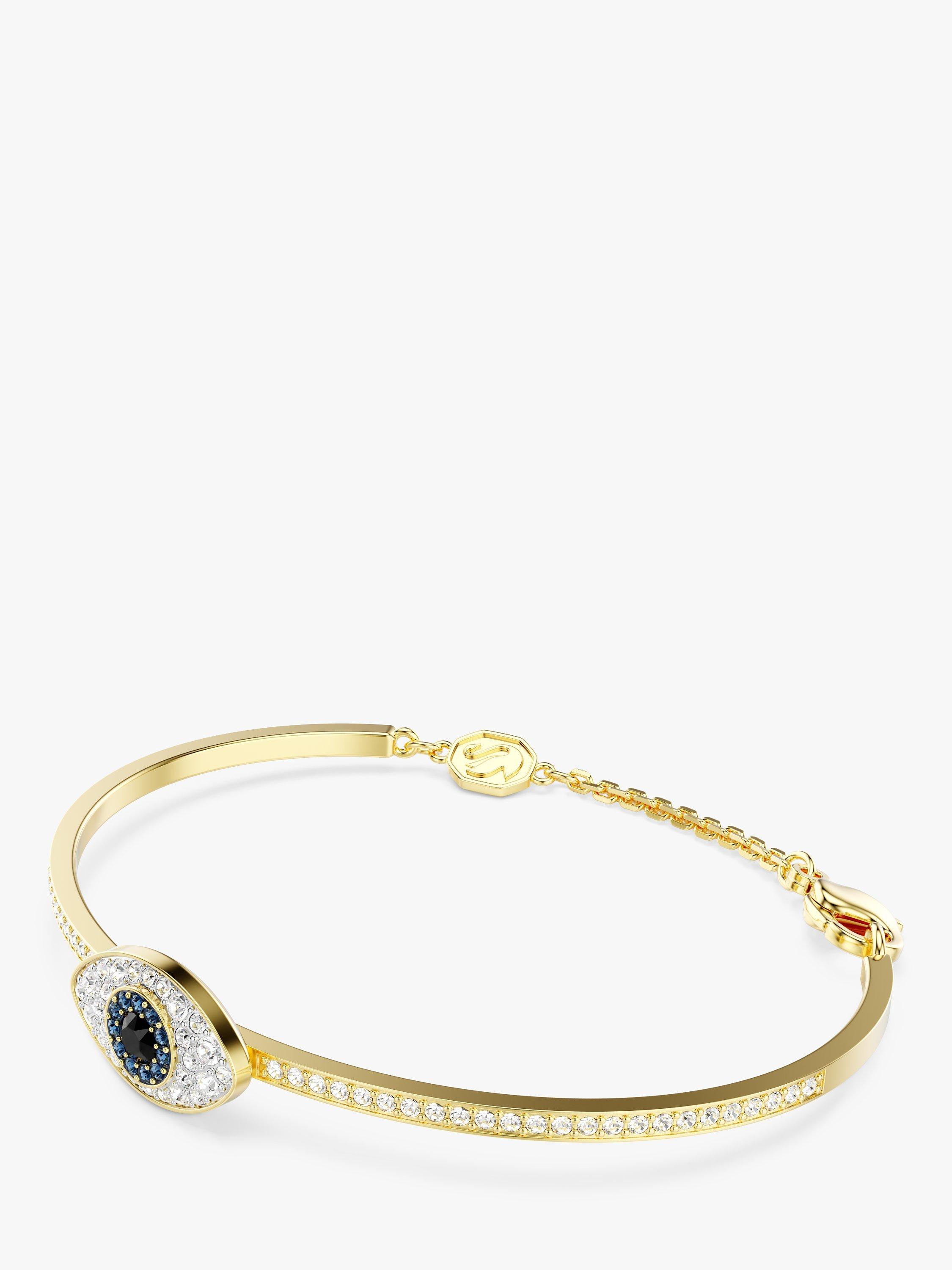 Product image 3 of 5, which shows Swarovski Symbolica Eye Bangle Bracelet, Gold/Multi