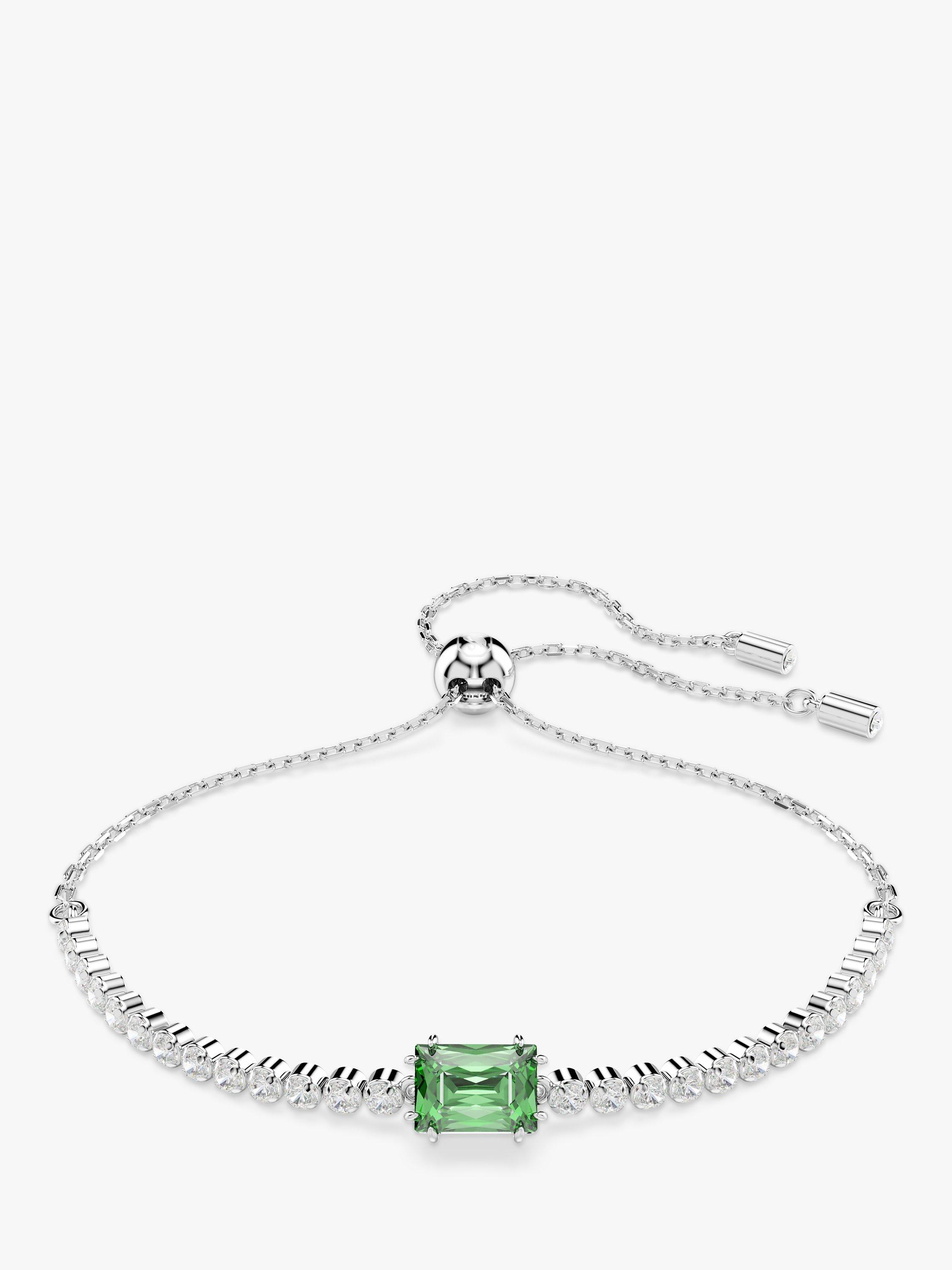 Swarovski Matrix Tennis Bracelet Silver Green