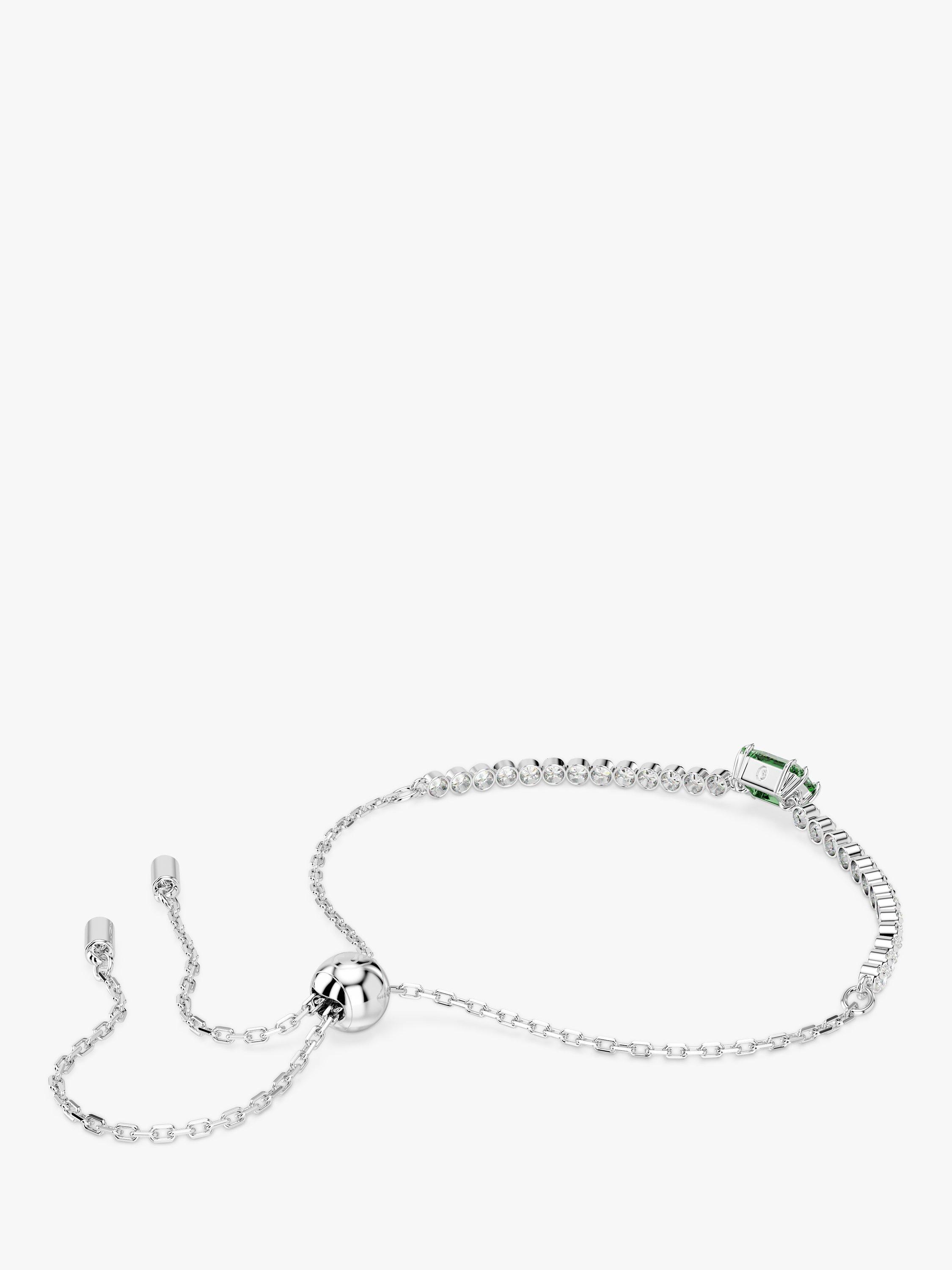 Product image 4 of 5, which shows Swarovski Matrix Tennis Bracelet, Silver/Green