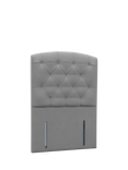 John Lewis Rouen II Headboard, Small Double, Deep Velvet Steel