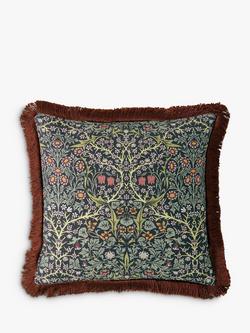 William Morris At Home Blackthorn Square Cushion, Midnight, Midnight