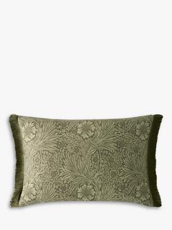 William Morris At Home Marigold Rectangular Cushion, Olive, Olive