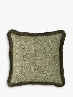 William Morris At Home Marigold Square Cushion, Olive, Olive