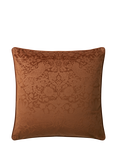 William Morris At Home Strawberry Thief Embossed Velvet Cushion, Saffron