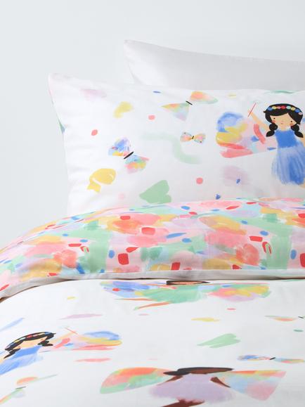 John Lewis Fairy Pure Cotton Reversible Duvet Cover and Pillowcase Set, Single, Multi
