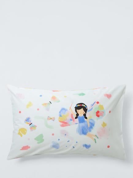 John Lewis Fairy Pure Cotton Reversible Duvet Cover and Pillowcase Set, Single - view 2, Multi