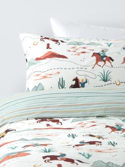 John Lewis Kids' Western Trail Cotton Duvet Cover and Pillowcase Set, Multi, Multi