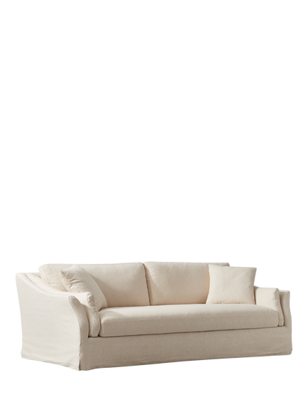 John Lewis Bude Grand 4 Seater Sofa, Easy Clean Natural Linen