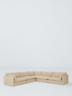 John Lewis Newlyn 5 Seater Corner Sofa, Light Leg, Easy Clean Natural Linen