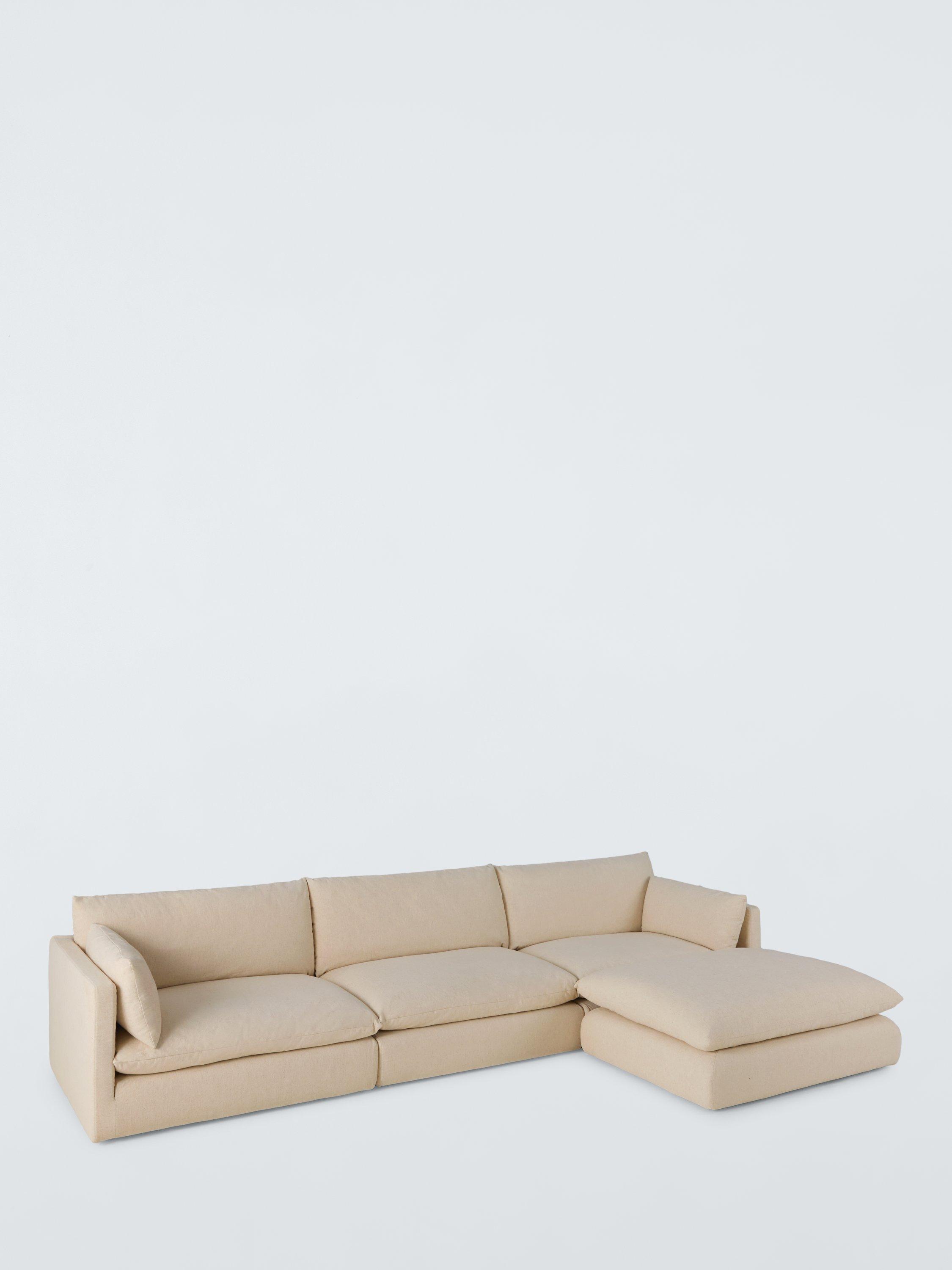 Newlyn Range, John Lewis Newlyn Chaise Sofa, Light Leg, Natural Native Linen