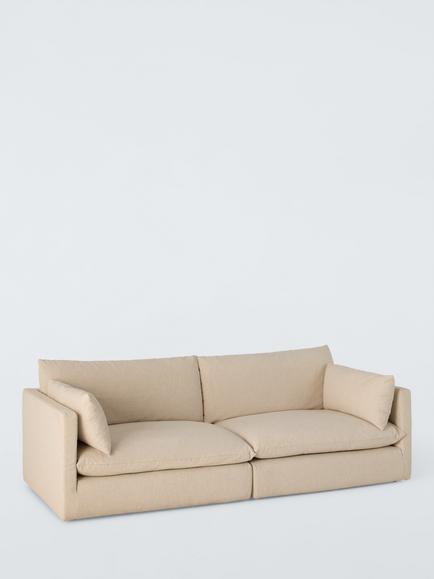 John Lewis Newlyn Grand 4 Seater Sofa, Easy Clean Natural Linen