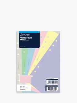 Filofax A5 Pastel Ruled Paper Personal Organiser Insert, Multi