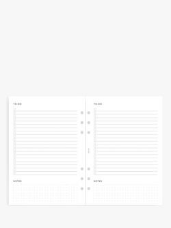 Filofax A5 Minimal To Do Personal Organiser Insert - view 2, White