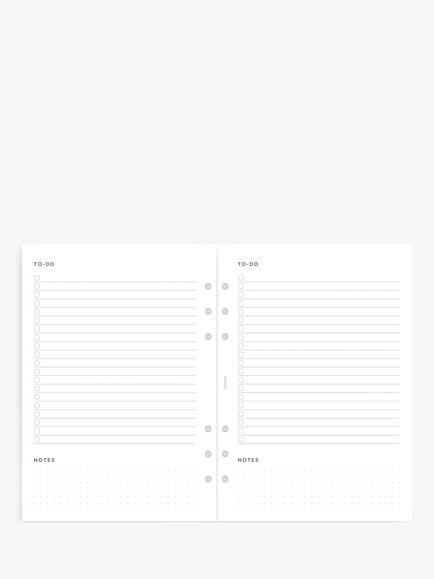 Filofax A5 Minimal To Do Personal Organiser Insert - view 2, White