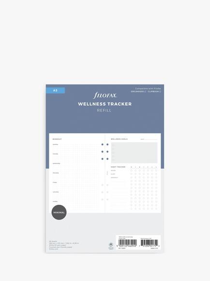Filofax A5 Minimal Wellness Tracker Personal Organiser Insert, White