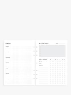 Filofax A5 Minimal Wellness Tracker Personal Organiser Insert - view 2, White