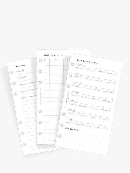 Filofax Personal Household Planner Personal Organiser Insert - view 2, White