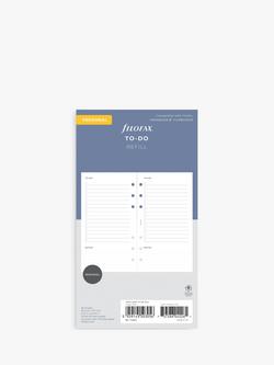 Filofax Personal Minimal To Do Personal Organiser Insert, White
