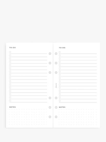 Filofax Personal Minimal To Do Personal Organiser Insert - view 2, White