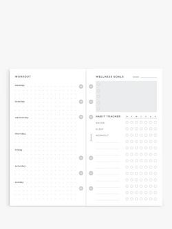 Filofax Personal Wellness Tracker Personal Organiser Insert - view 2, White