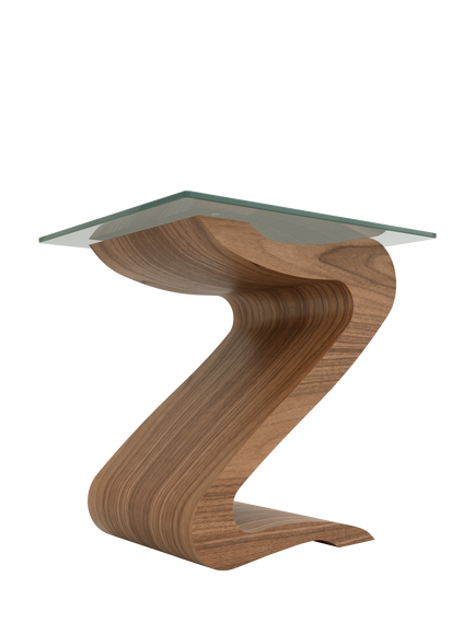 Tom Schneider Serpent Lamp Table, Walnut