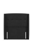John Lewis Button Winged Full Depth Headboard, Double, Brushed Tweed Charcoal