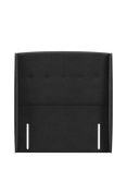 John Lewis Button Winged Full Depth Headboard, Super King Size, Brushed Tweed Charcoal