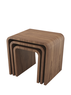 Tom Schneider Wave Nest of Tables, Walnut
