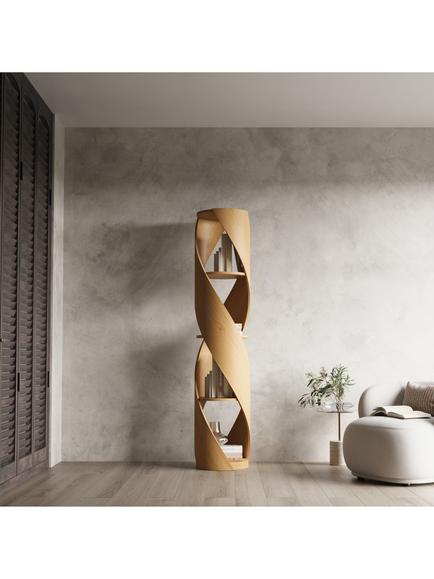 Tom Schneider DNA Twist Shelf Unit - view 2, Oak