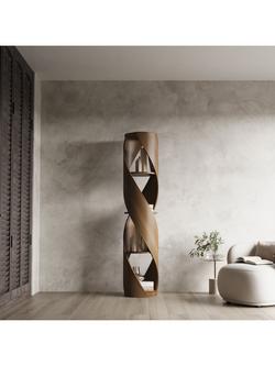 Tom Schneider DNA Twist Shelf Unit - view 2, Walnut