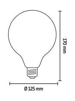 Calex 7.5W E27 LED Dimmable Globe G125 Bulb, Off White - view 2, Off White