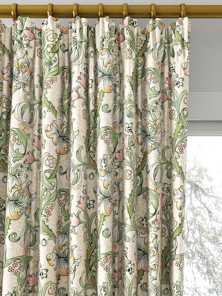 Clarke & Clarke Golden Lily Made to Measure Curtains or Roman Blind, Linen/Blush - view 2, Linen/Blush