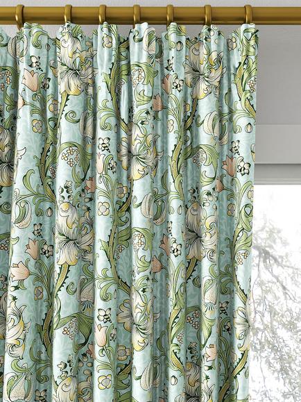 Clarke & Clarke Golden Lily Made to Measure Curtains or Roman Blind, Apple/Blush - view 2, Apple/Blush