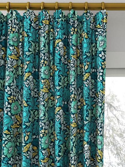 Clarke & Clarke Mallow Made to Measure Curtains or Roman Blind, Teal - view 2, Teal